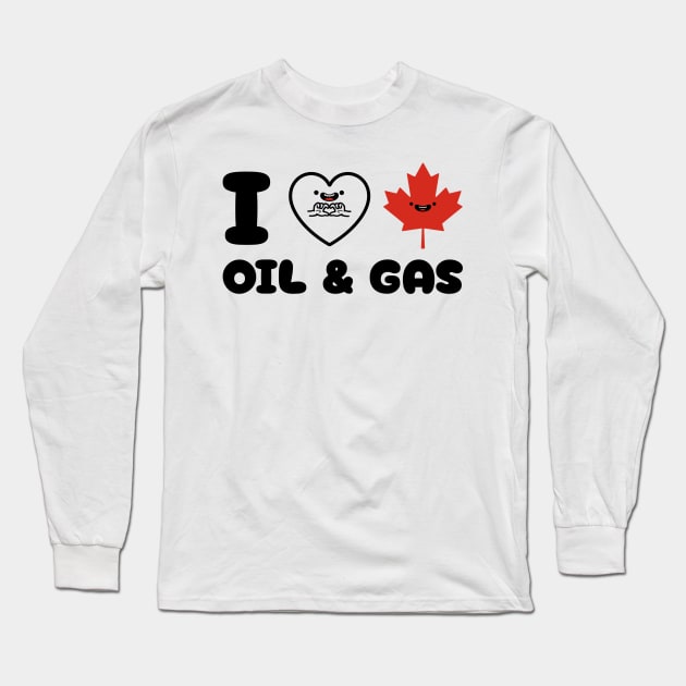 I Love Canadian Oil and Gas Long Sleeve T-Shirt by inspio art